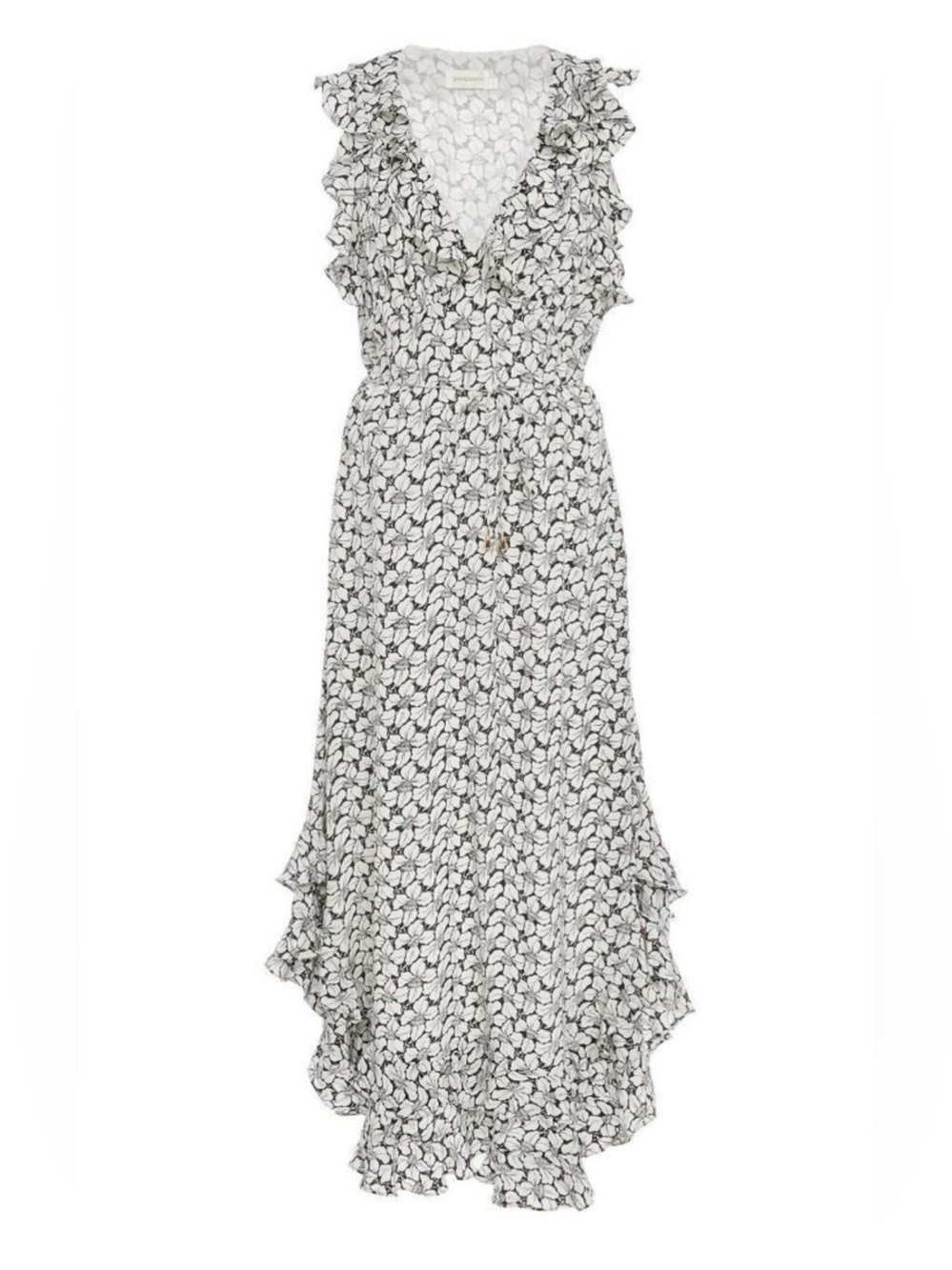 Zimmermann floral silk ruffle dress